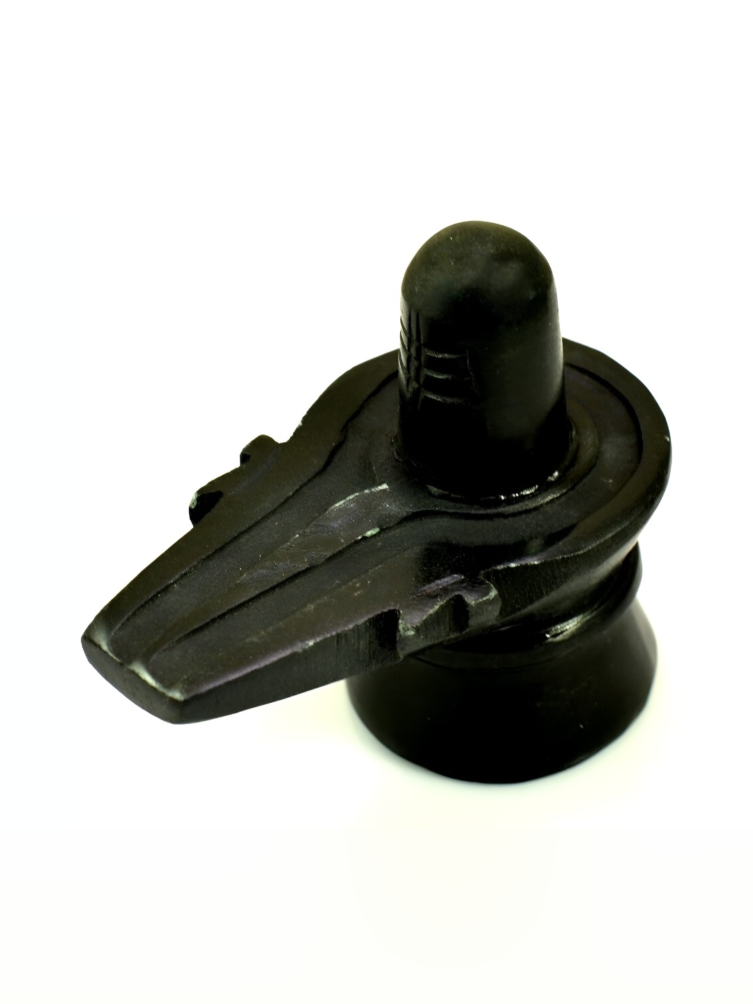 

Navyaksh Balck Shivling Brass Idol Showpiece, Black