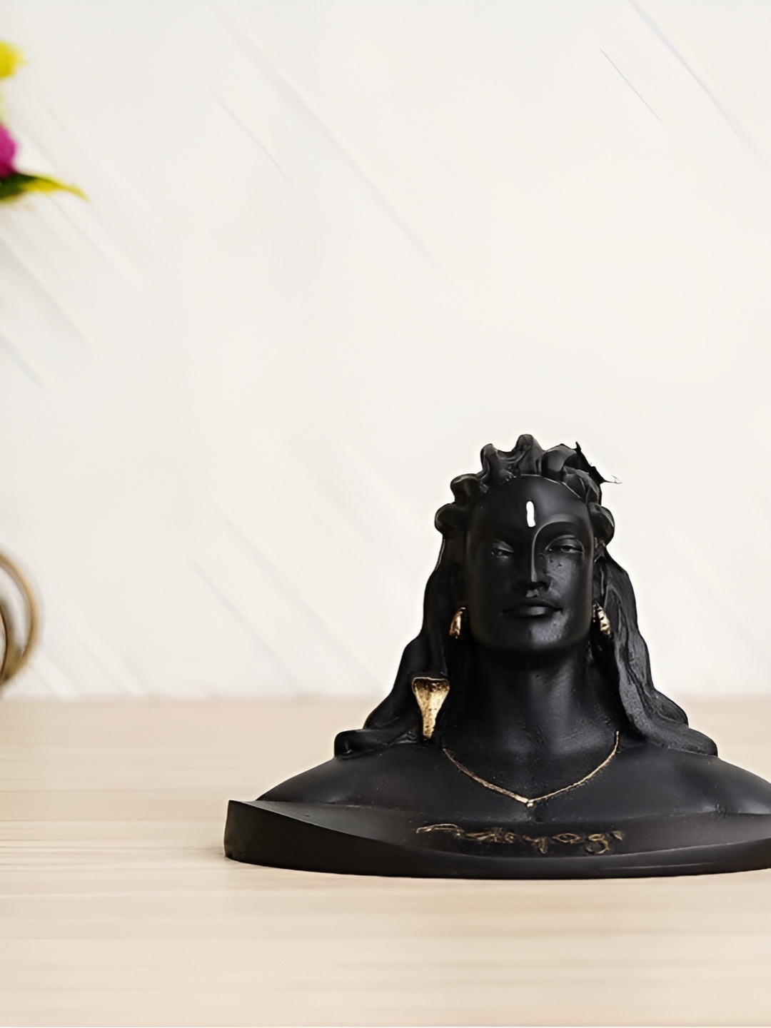 

Navyaksh Black & Gold Toned Adiyogi Shiva Statue Religious Showpiece