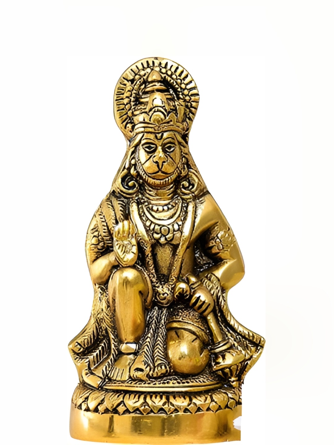 

Navyaksh Gold Toned Hanuman ji Statue Religious Showpiece
