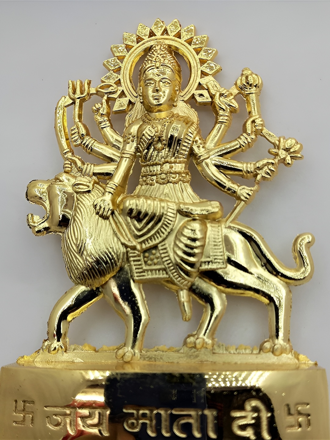 

Navyaksh Gold Toned Metal Maa Durga Idol Decorative Showpiece