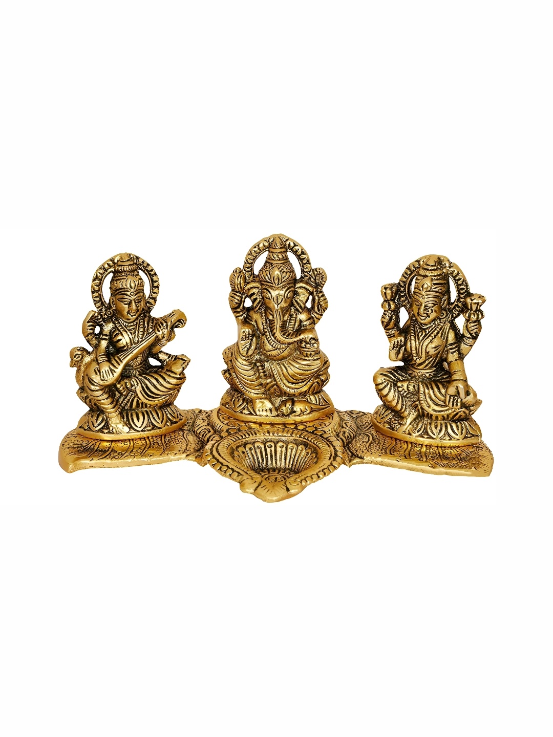 

Navyaksh Gold Toned Laxmi Ganesh Saraswati idol Showpiece