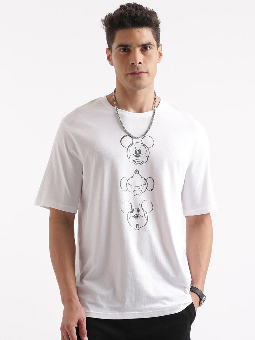 

WROGN Graphic Printed Cotton T-shirt, White