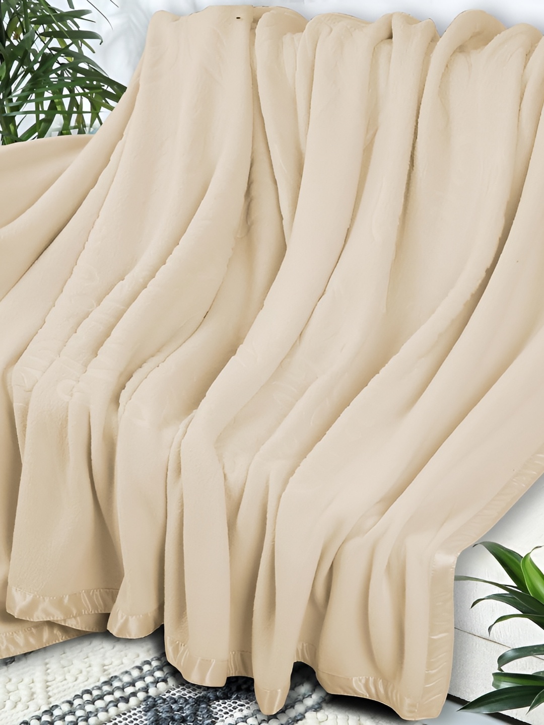 

bsb home Beige Fleece AC Room 210 GSM Single Bed Blanket