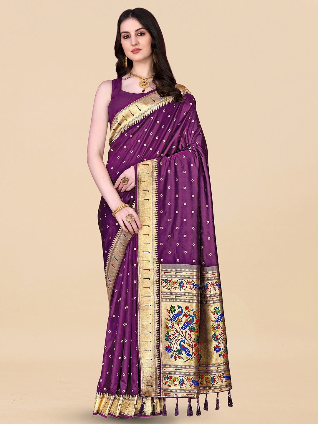 

Divyadham Textiles Woven Design Pure Silk Banarasi Zari Saree, Violet