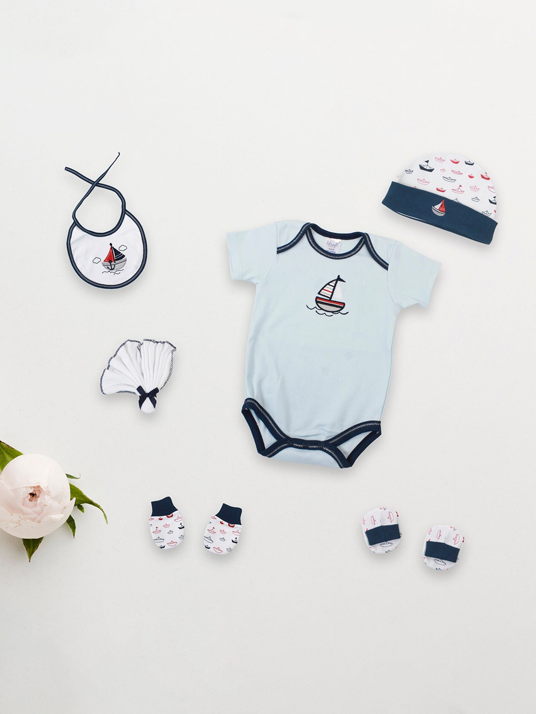 

BAESD Infants 6 Pieces Baby Apparel Gift Set, Blue