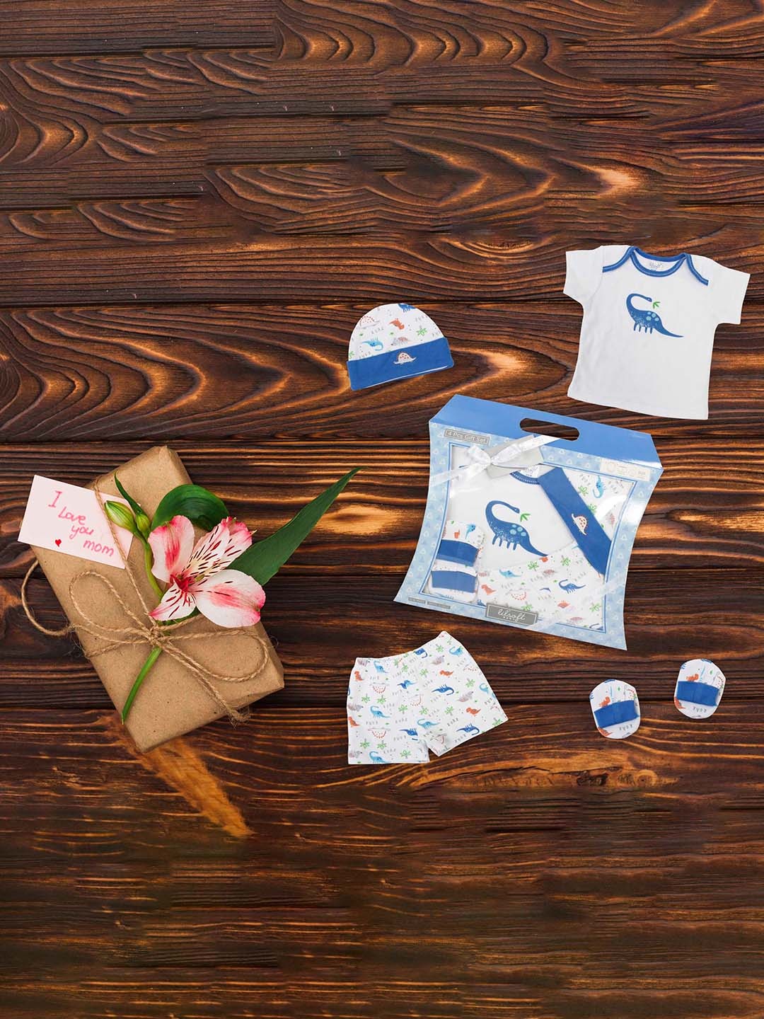 

BAESD Infants 4 Pieces Pure Cotton Baby Apparel Gift Set, White