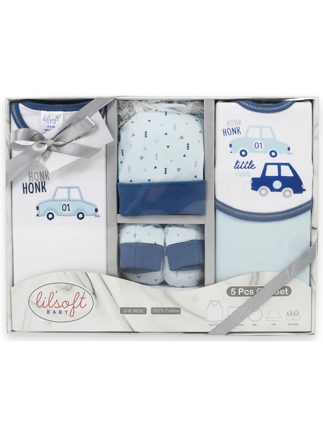 

BAESD Infant Boys 5 Pieces Baby Apparel Gift Set, Blue