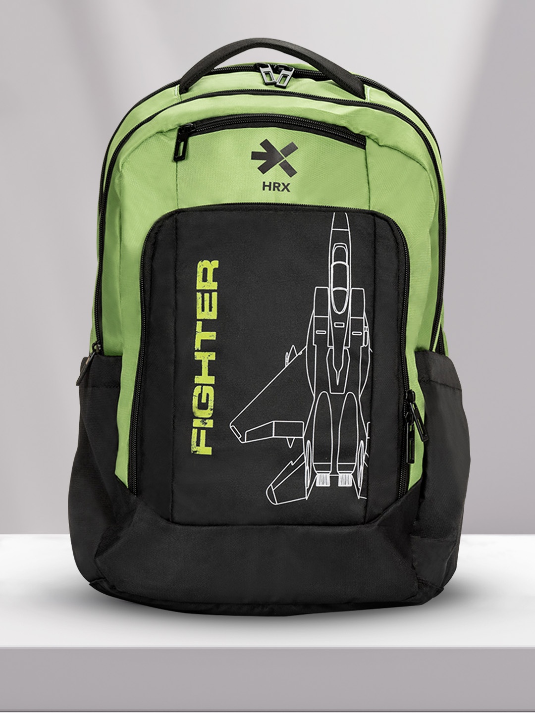 

HRX by Hrithik Roshan Unisex Green & Black Brand Logo Backpack- Laptop Up to 16 inch, Fluorescent green