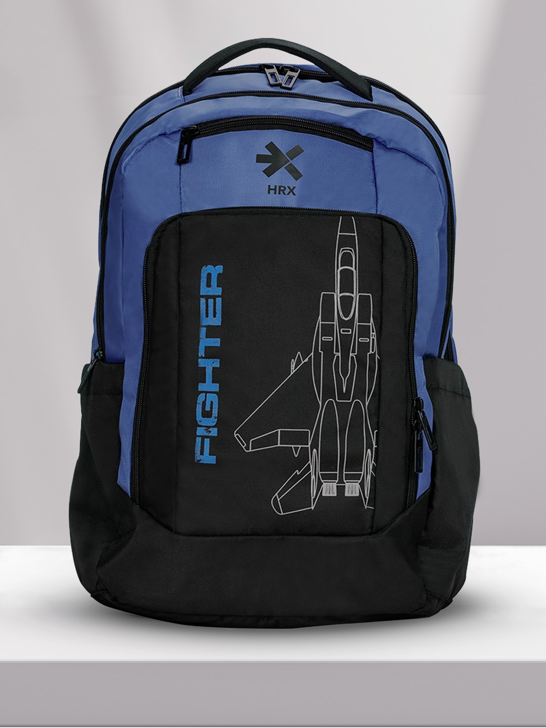 

HRX by Hrithik Roshan Unisex Blue & Black Brand Logo Backpack- Laptop Up to 16 inch