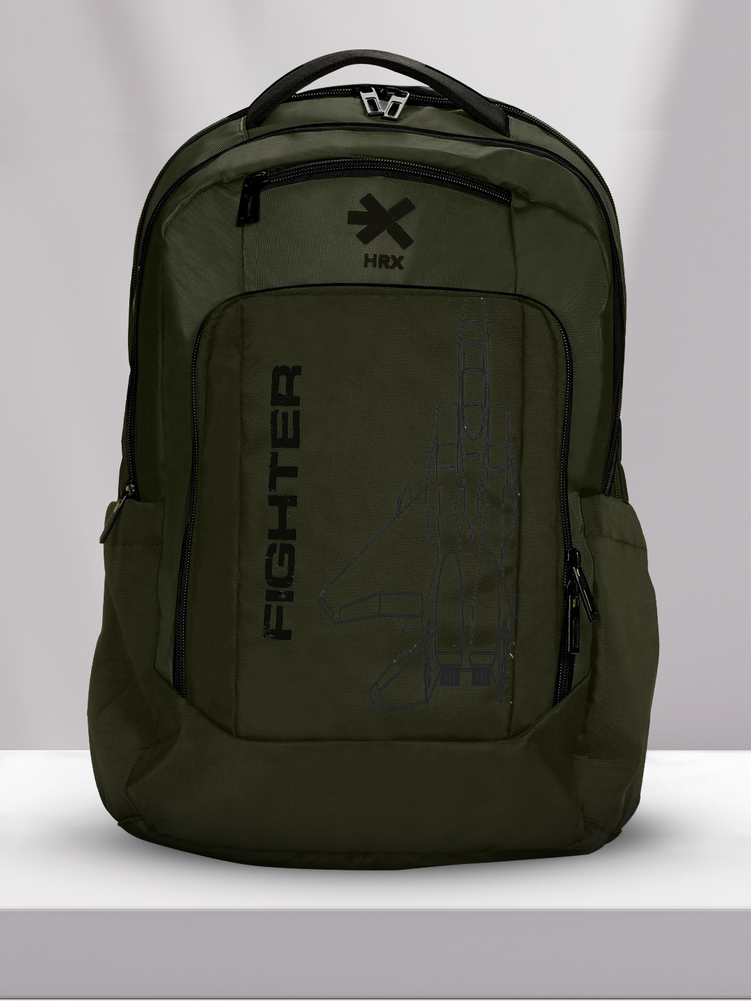 

HRX by Hrithik Roshan Unisex Olive Green Brand Logo Backpack- Laptop Up to 16 inch