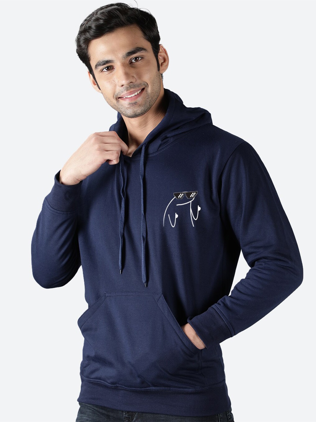 

Mad Over Print Hooded Fleece Pullover Sweatshirt, Blue