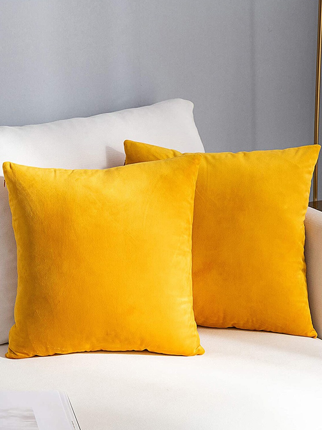

AEROHAVEN Yellow 2 Pcs Reversible Square Cushion Covers