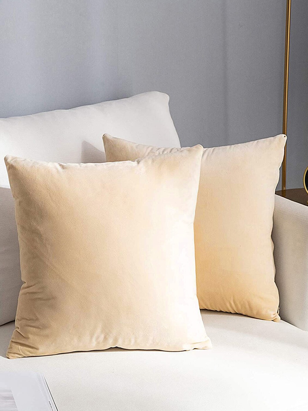 

AEROHAVEN Cream Coloured 2 Pcs Reversible Square Cushion Covers