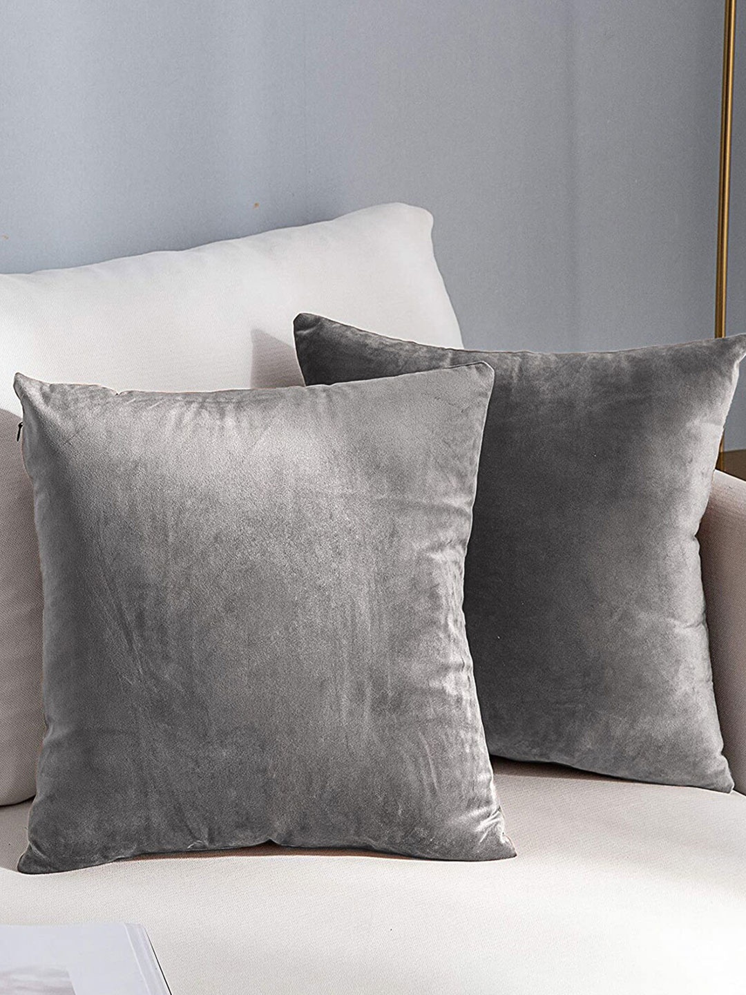 

AEROHAVEN Grey 2 Pcs Reversible Square Cushion Covers
