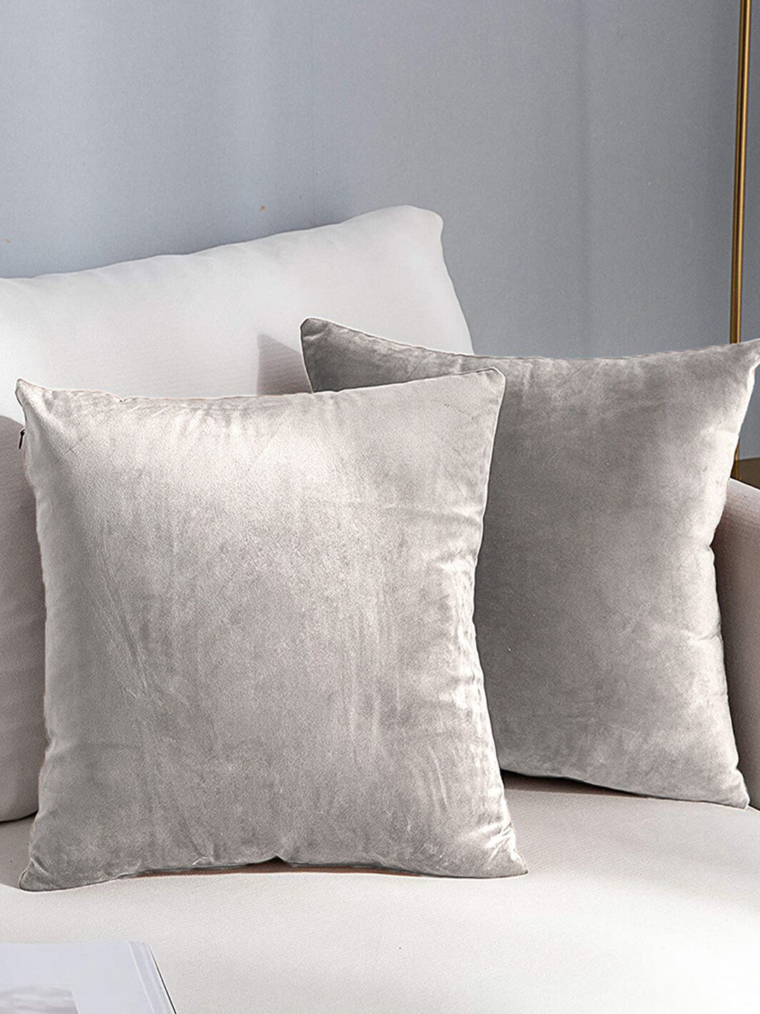 

AEROHAVEN Grey 2 Pcs Reversible Square Cushion Covers