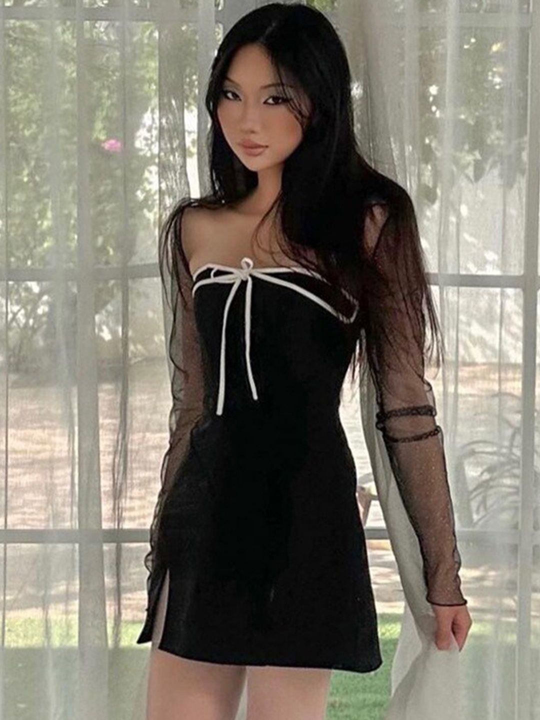 

StyleCast Black & White Off-Shoulder Bow Detailed Fit and Flare Dress