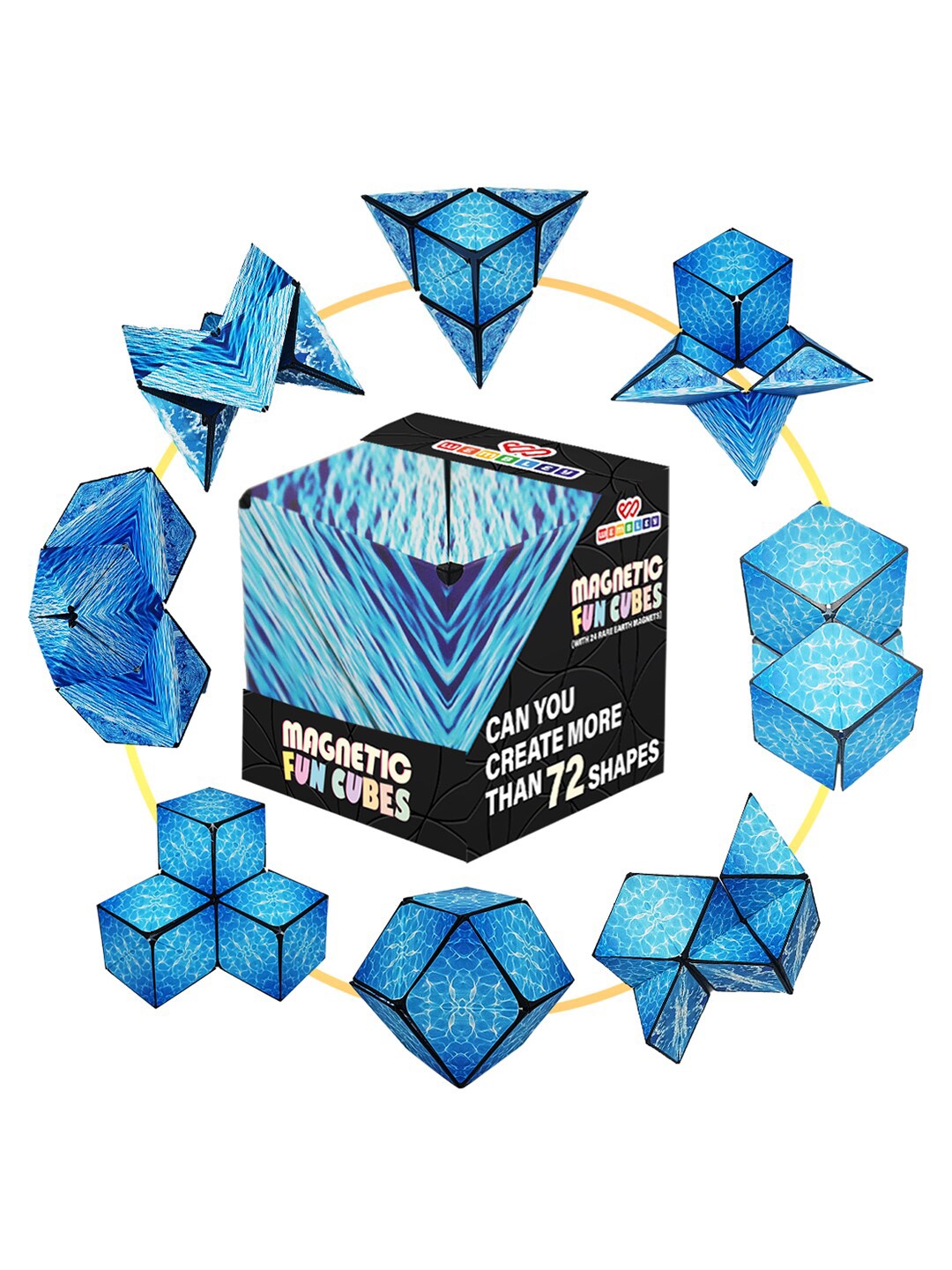 

WEMBLEY Brainstorming Puzzle Magnetic Cube, Blue