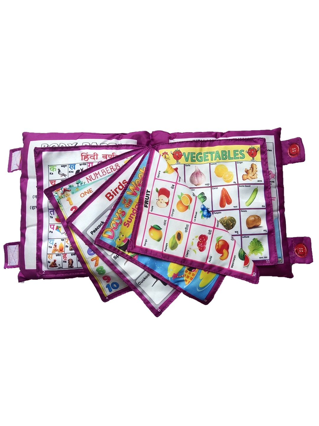 

OPINA Kids BPA Free Learning Pillow Cum Cloth Book, Purple