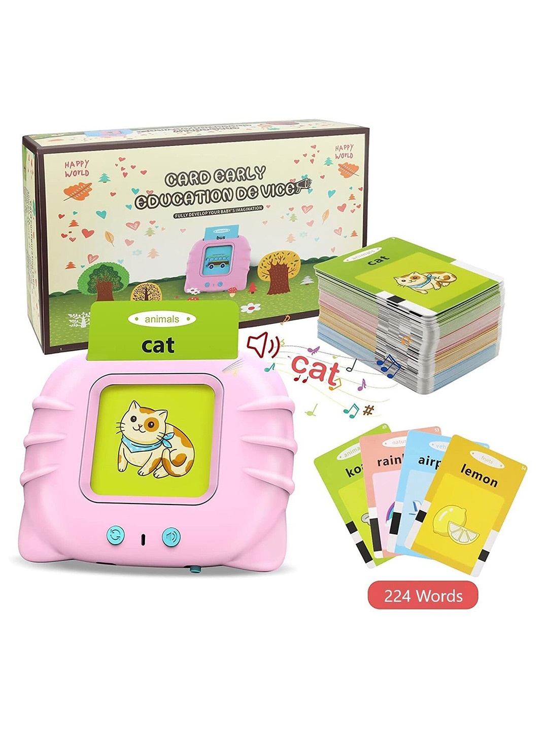 

OPINA Kids Talking English Words Flash Cards, Blue