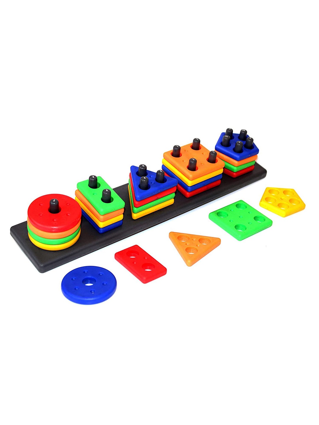 

OPINA Kids Geometric Shape Sorter & Stacker Toy, Green