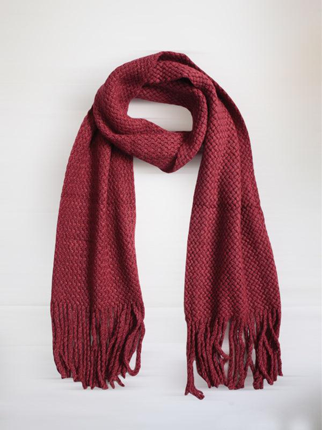 

One Friday Boys Self Design Scarves, Burgundy