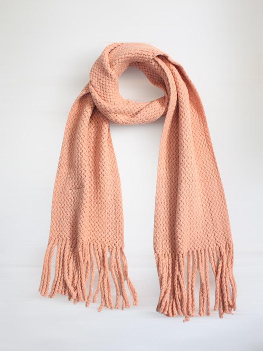 

One Friday Boys Self Design Acrylic Scarf, Nude