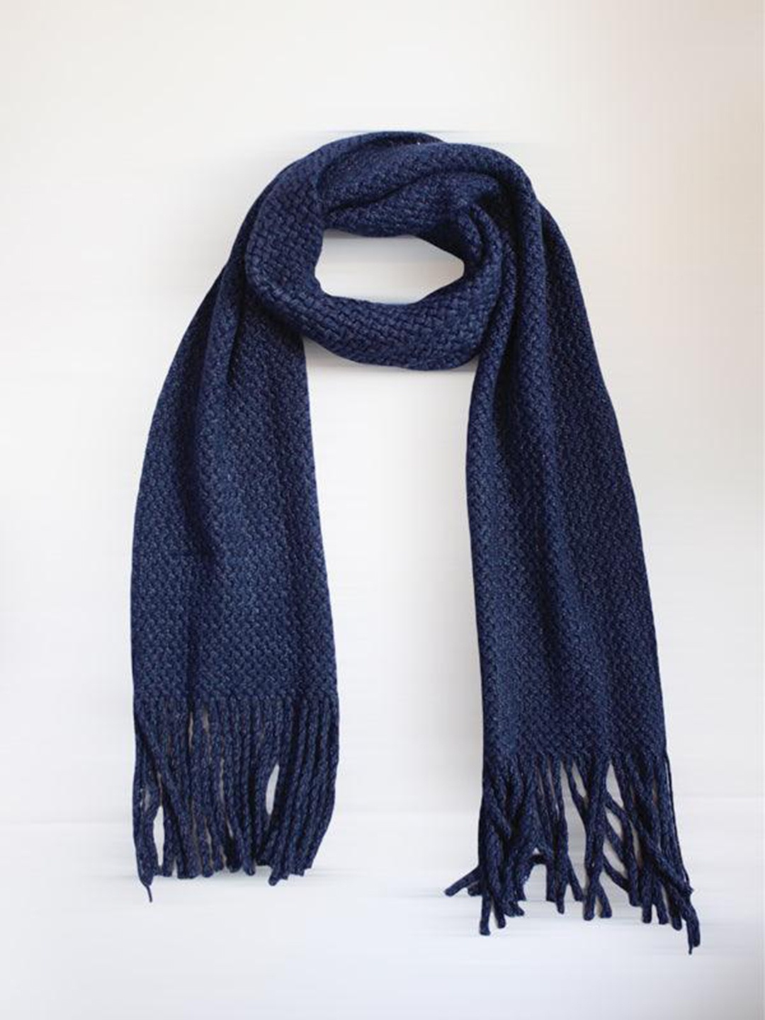 

One Friday Boys Self Design Acrylic Scarf, Navy blue