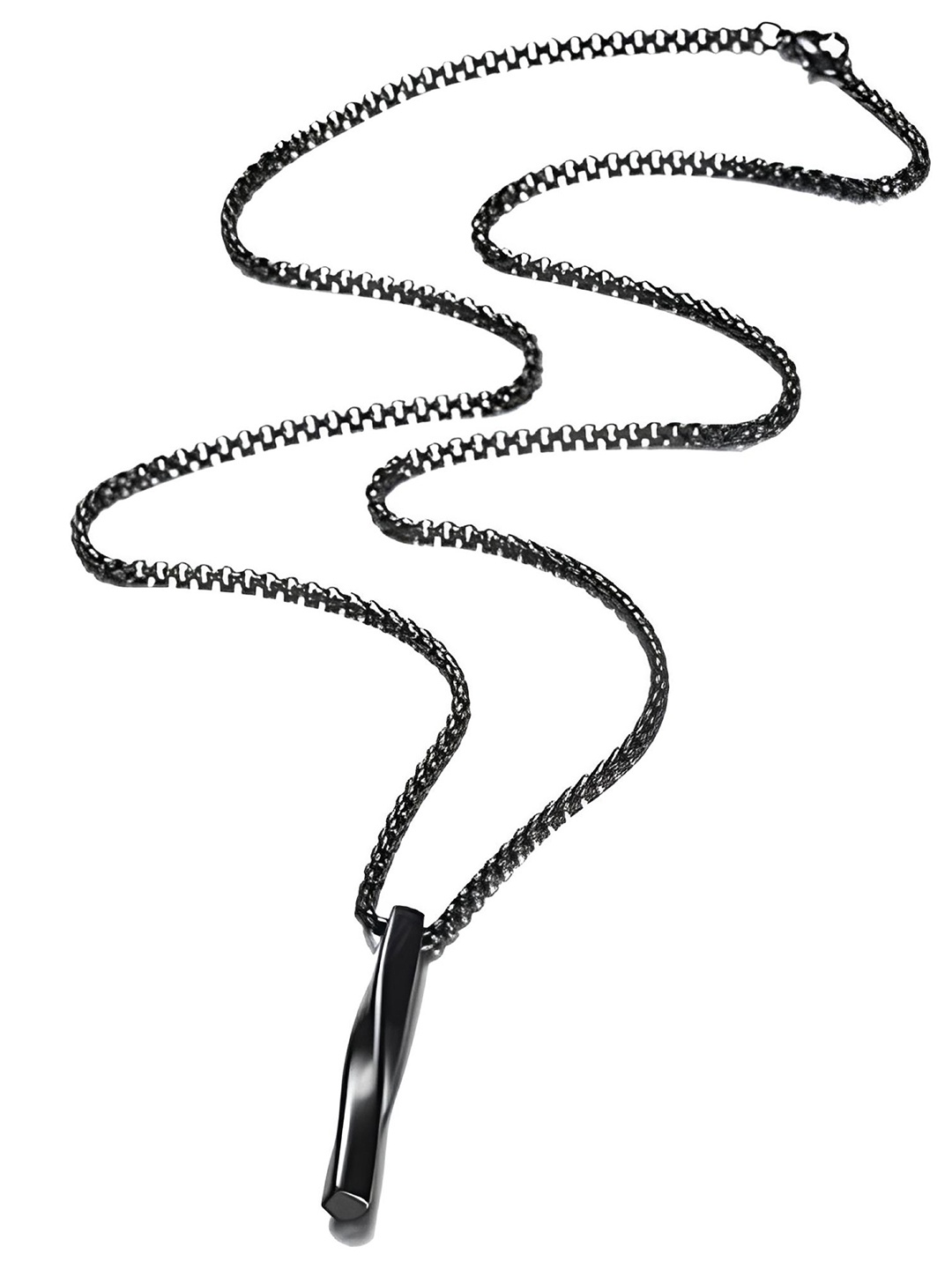 

KARISHMA KREATIONS Stainless Steel Twisted Charm Pendant, Black