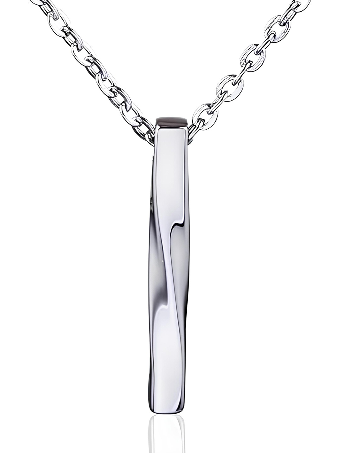 

KARISHMA KREATIONS Men Stainless Steel Silver Plated Twisted Pendant With Chain