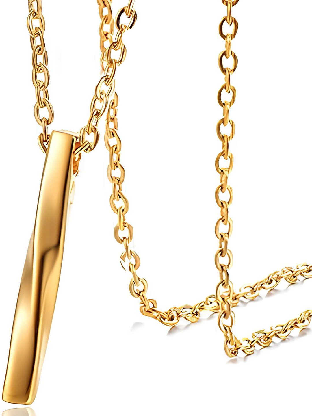 

KARISHMA KREATIONS Stainless Steel Gold-Plated Geometric-Charm Pendant With Chain