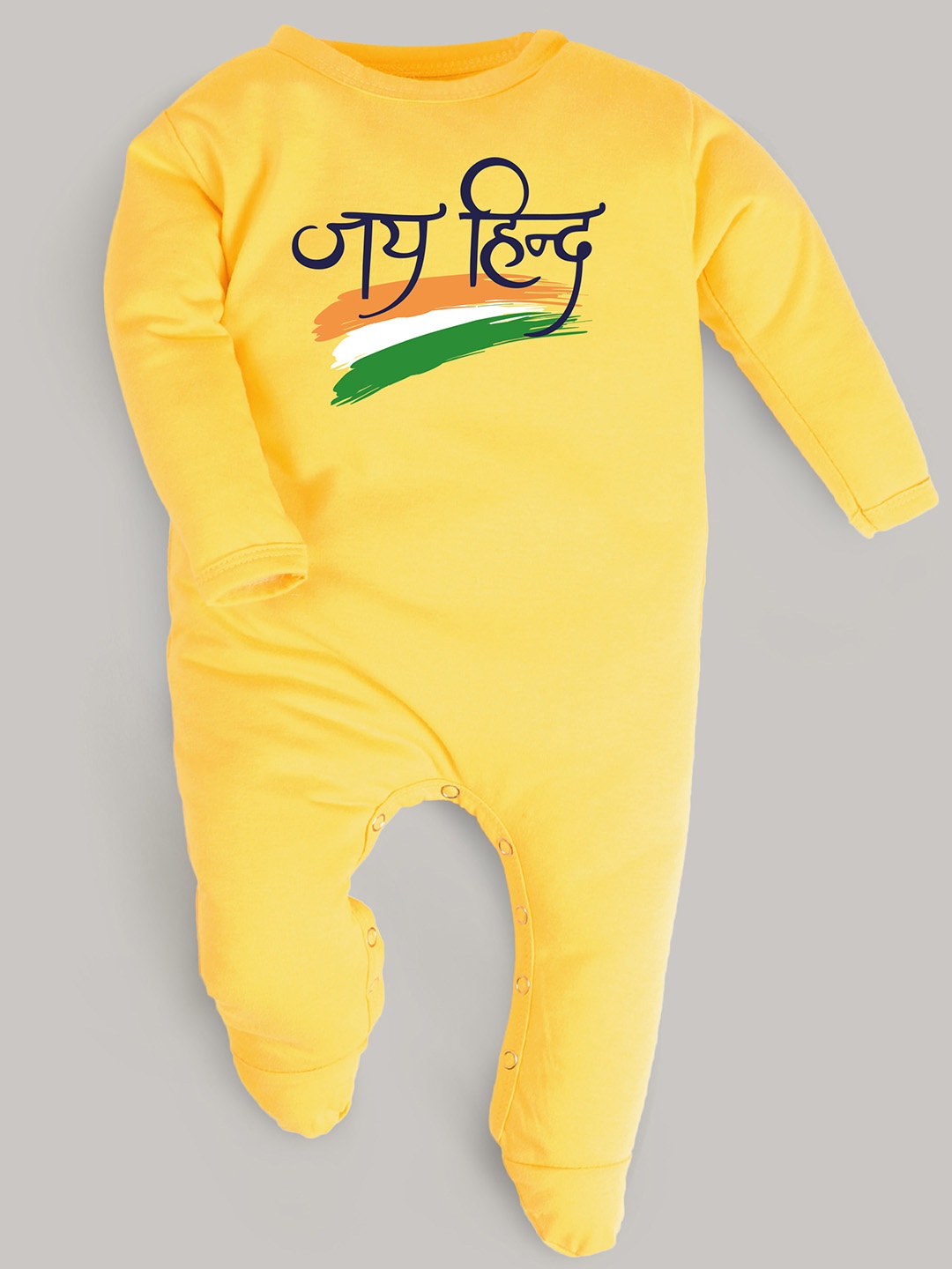 

FFLIRTYGO Infants Printed Cotton 26 January Special Sleepsuit, Yellow