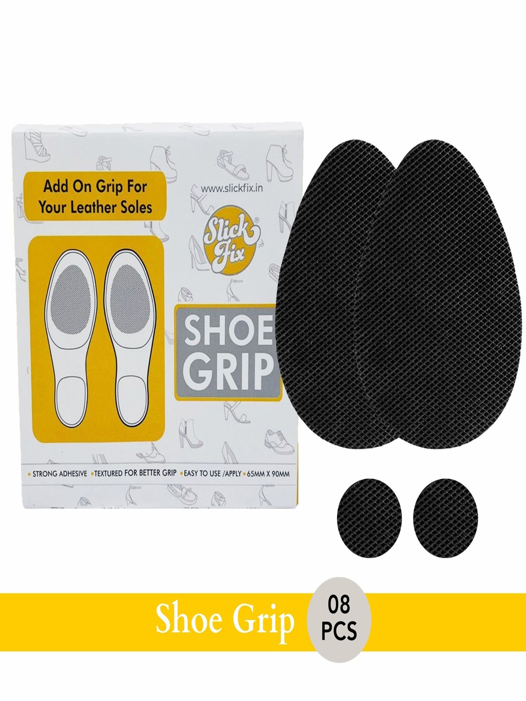 

SLICKFIX Pack Of 8 Shoe Grips, Grey