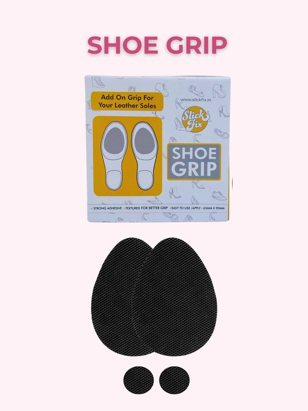 

SLICKFIX Set Of 2 Non-Slip Shoes Grips, Grey
