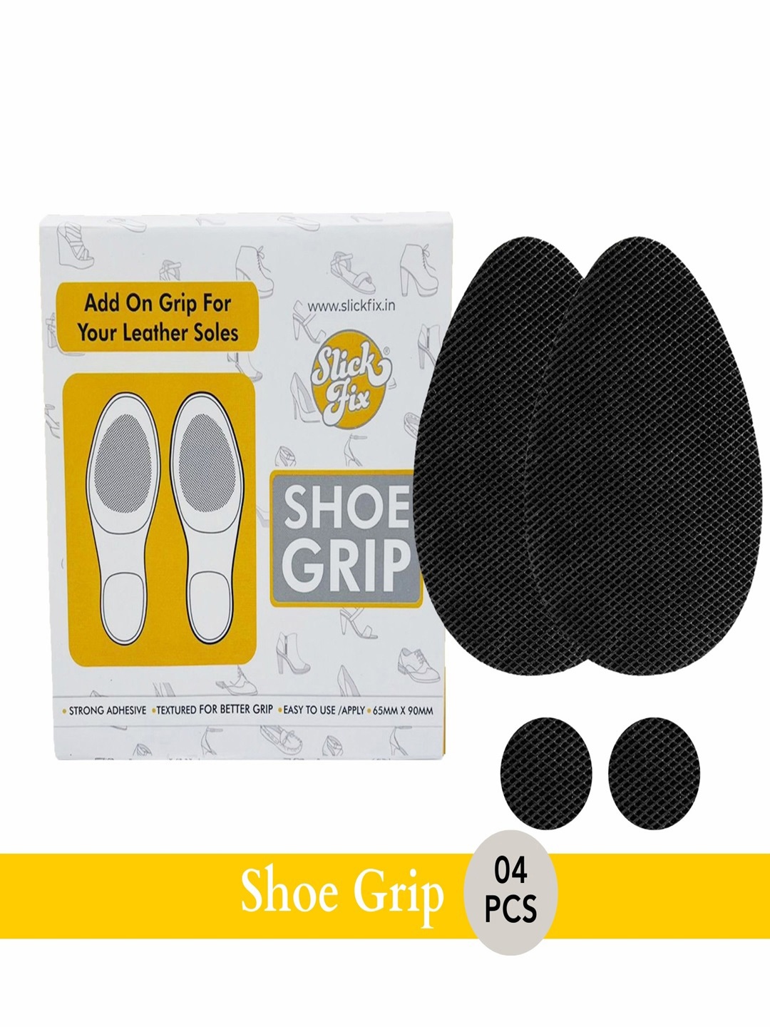 

SLICKFIX Set Of 4 Non-Slip Shoes Grips, Grey