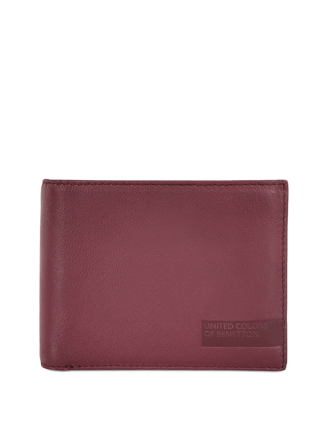 

United Colors of Benetton Men Leather Two Fold Wallet, Maroon