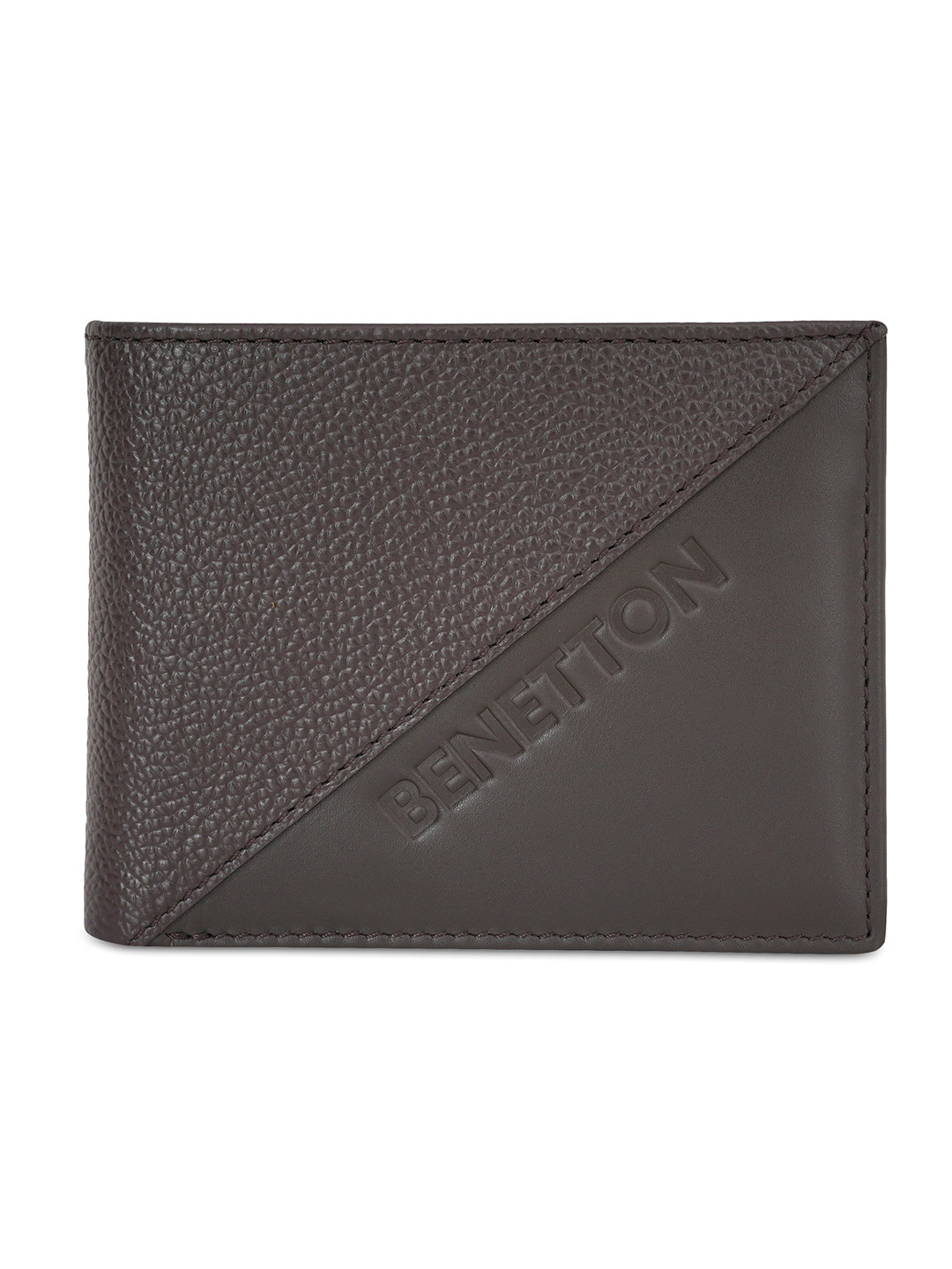 

United Colors of Benetton Men Leather Two Fold Wallet, Brown