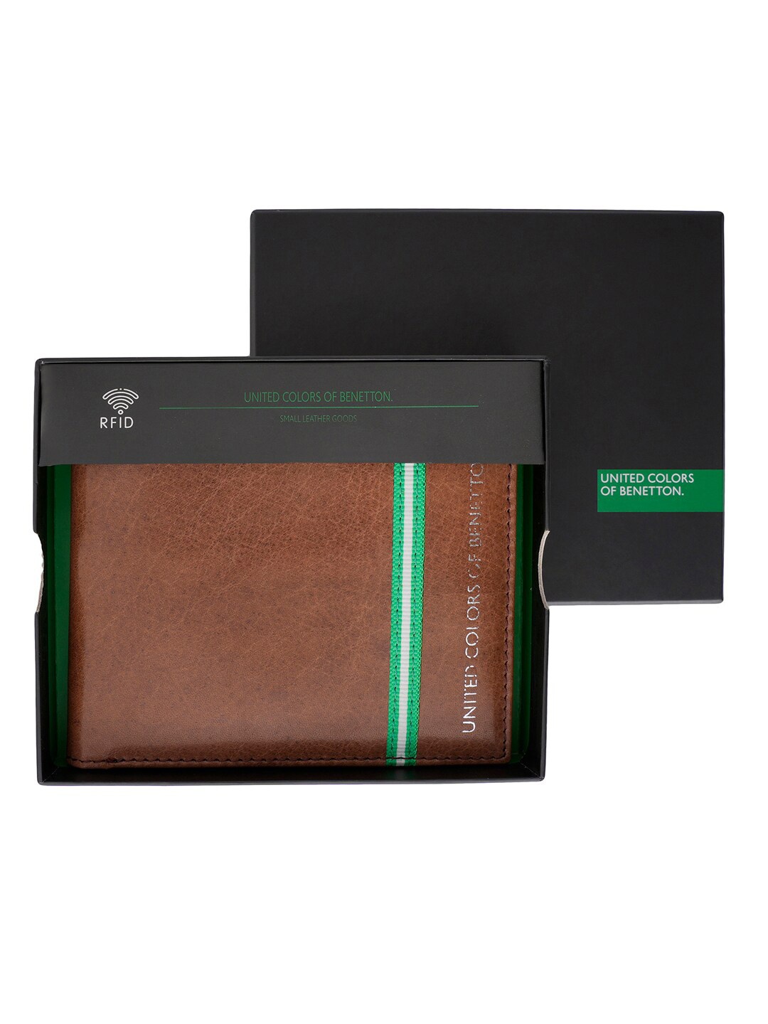 

United Colors of Benetton Men Leather Two Fold Wallet, Brown