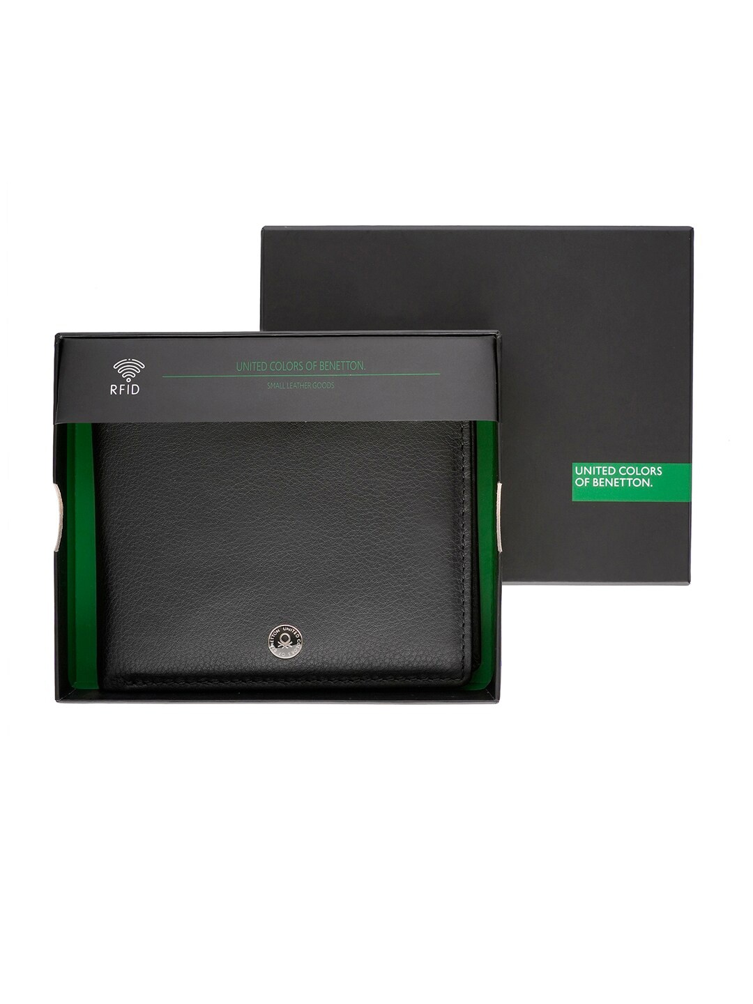 

United Colors of Benetton Leather Two Fold Wallet, Black