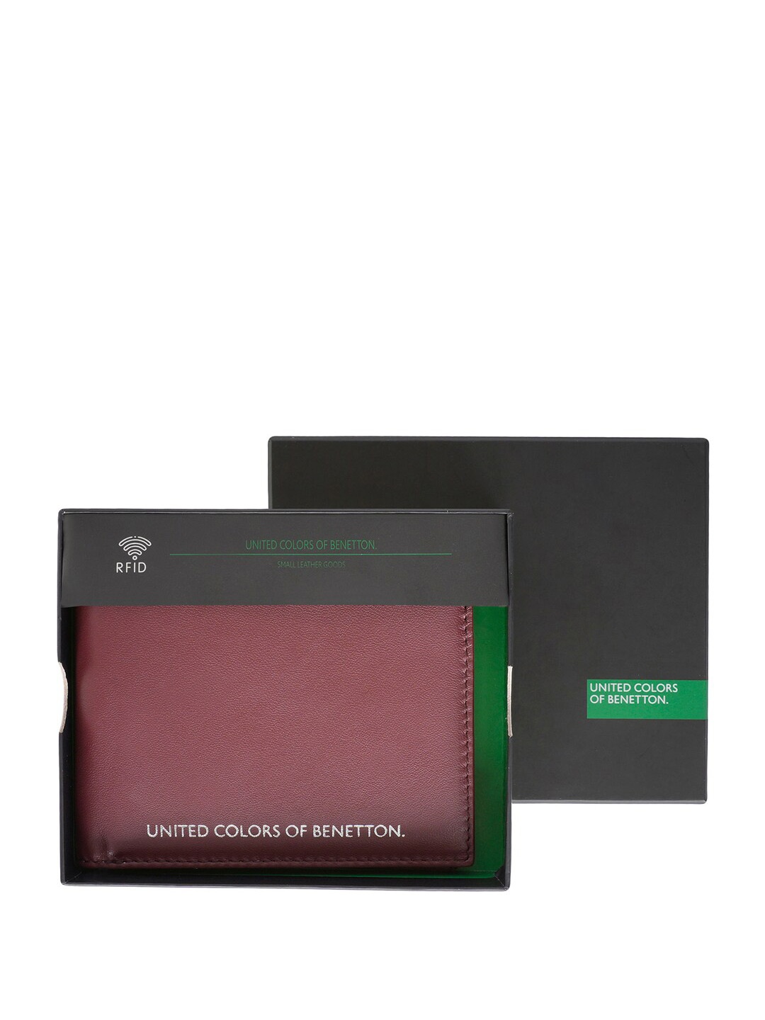 

United Colors of Benetton Leather Two Fold Wallet, Maroon