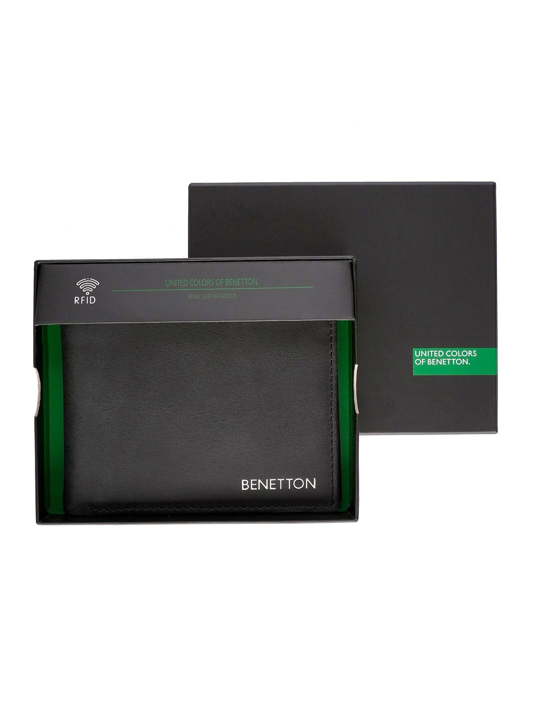 

United Colors of Benetton Leather Two Fold Wallet, Black