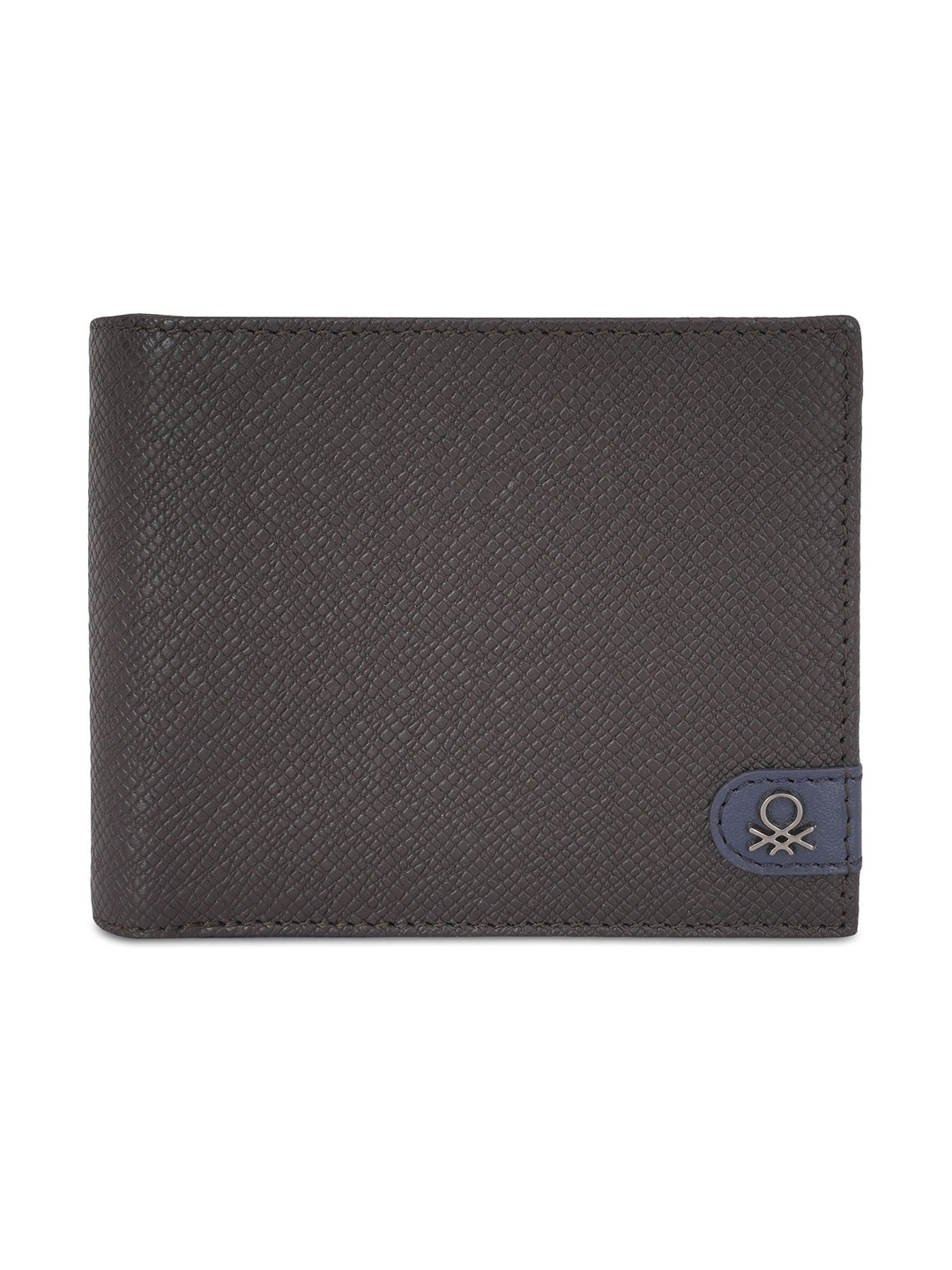 

United Colors of Benetton Textured Leather Two Fold Wallet, Brown