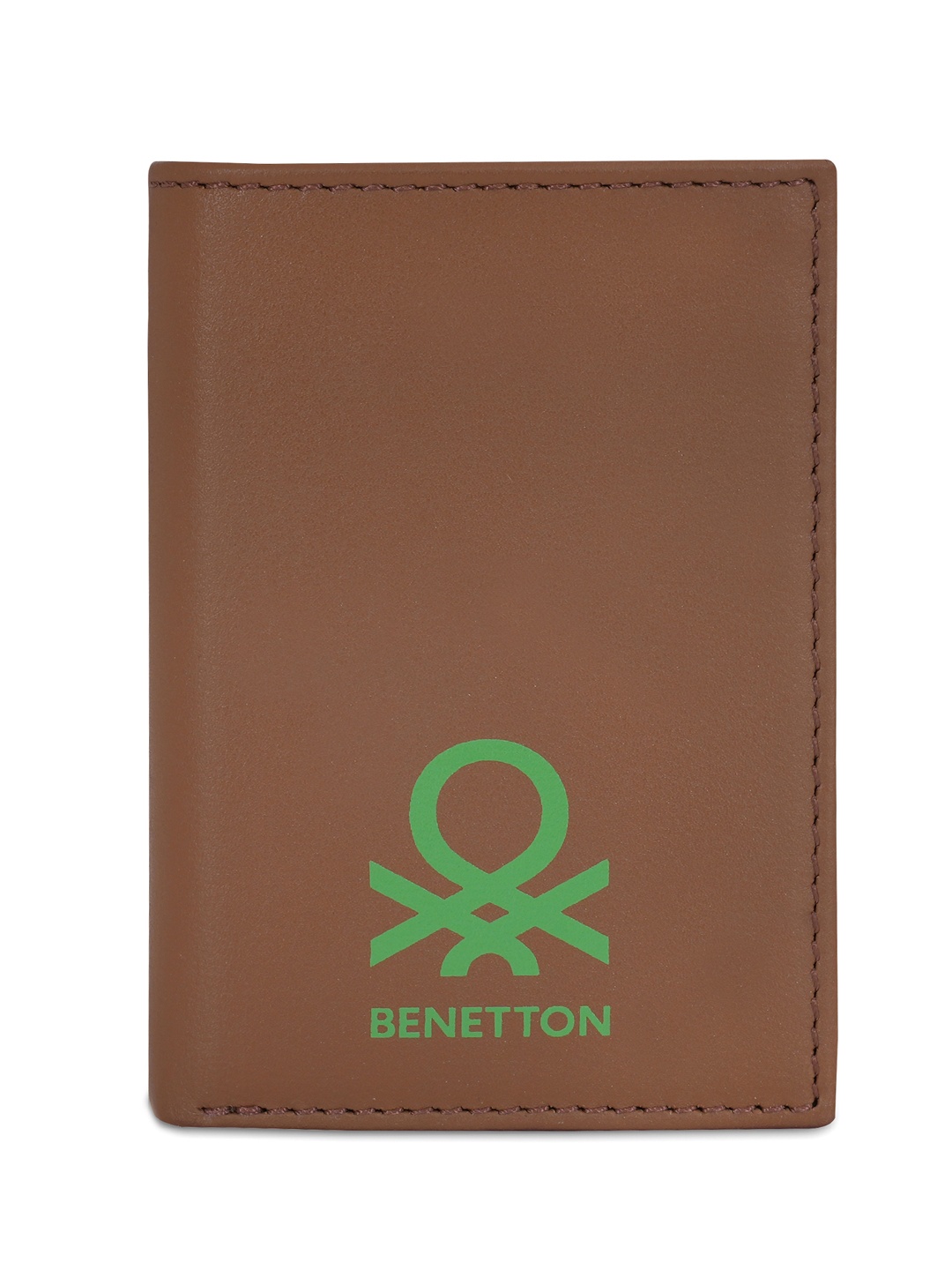 

United Colors of Benetton Men Leather Two Fold Wallet, Tan