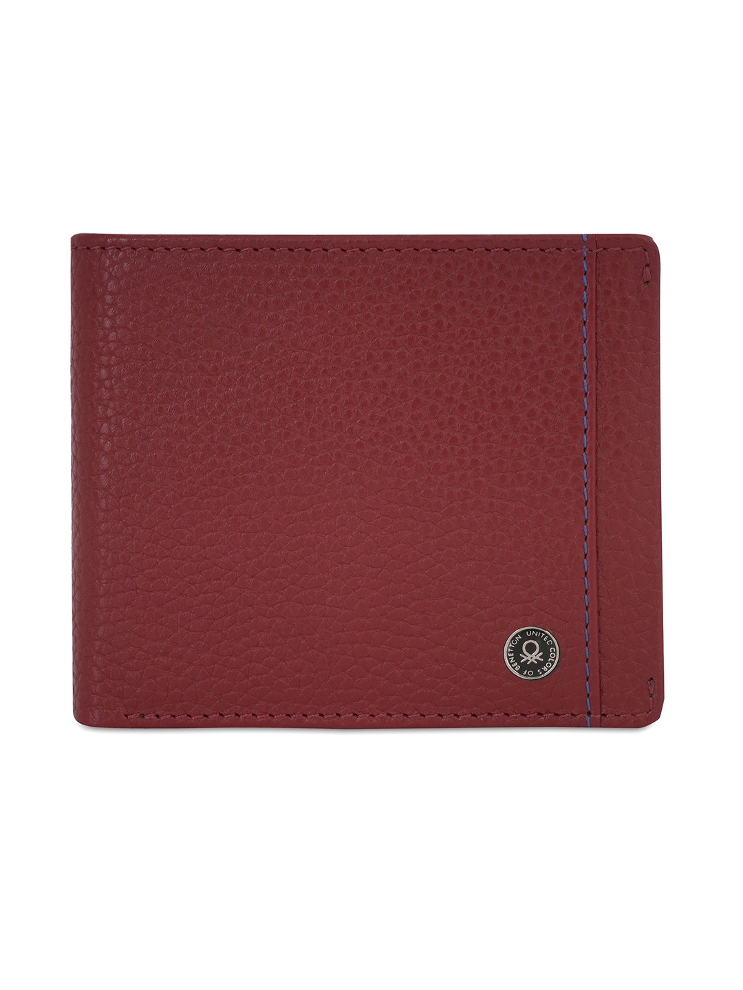 

United Colors of Benetton Textured Leather Two Fold Wallet, Maroon