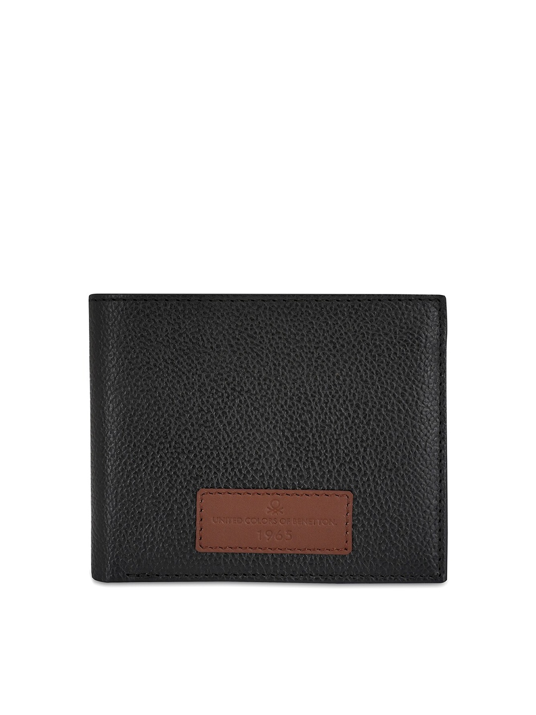 

United Colors of Benetton Leather Two Fold Wallet, Black