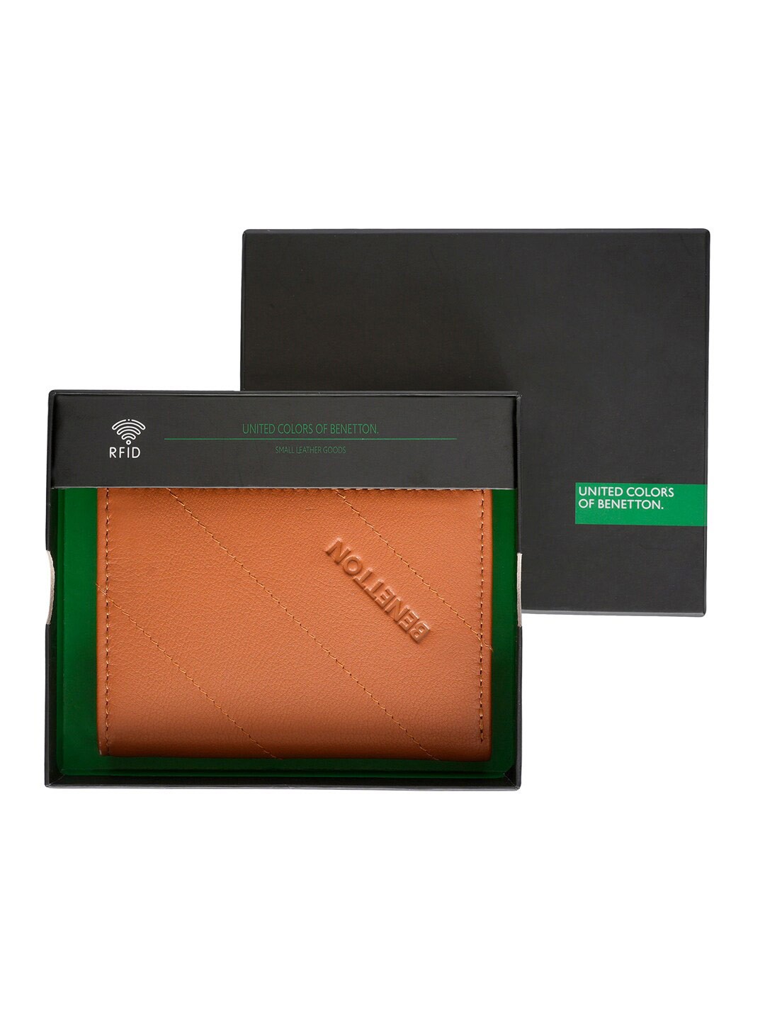 

United Colors of Benetton Leather Two Fold Wallet, Tan