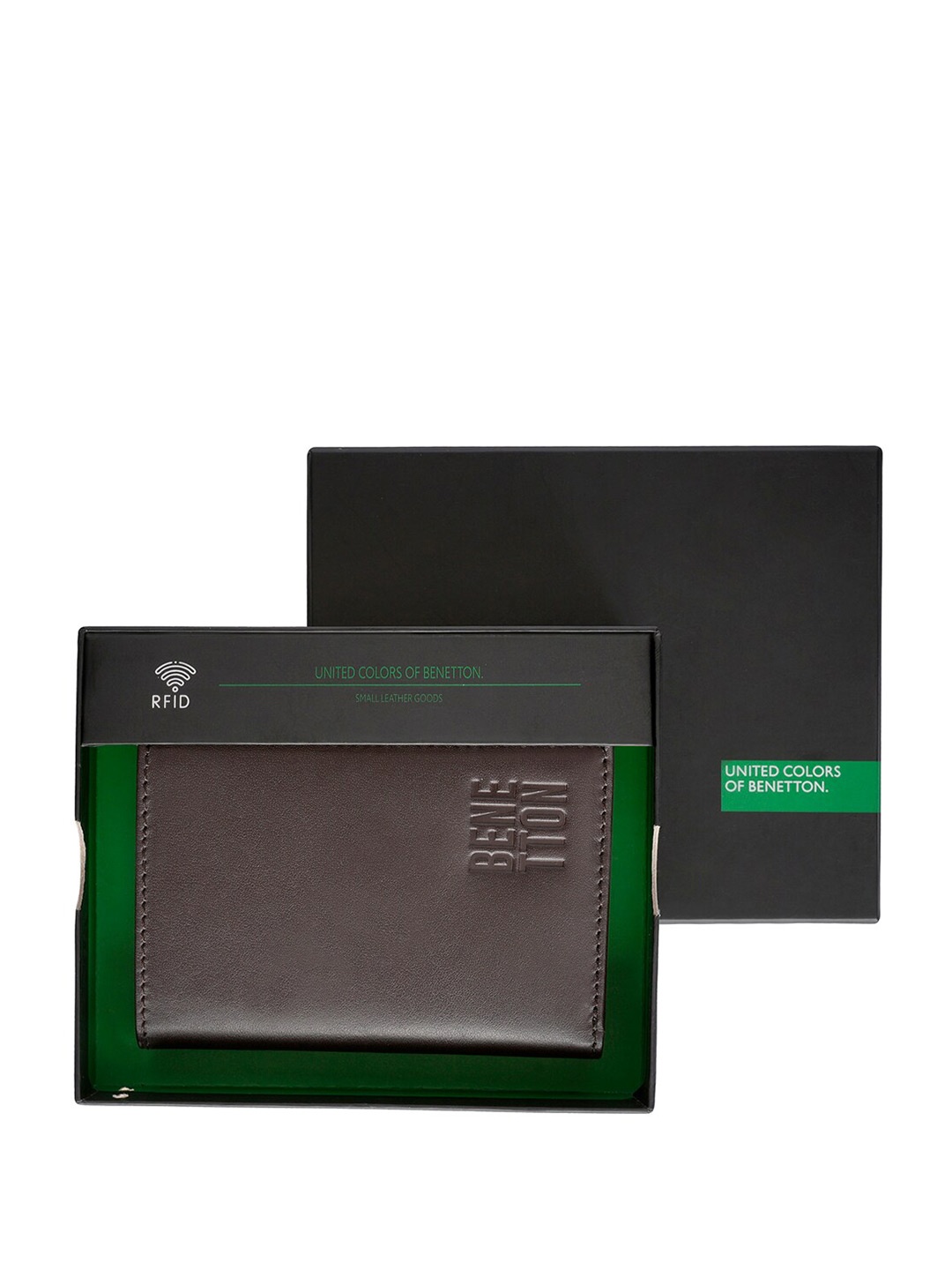 

United Colors of Benetton Leather Two Fold Wallet, Brown