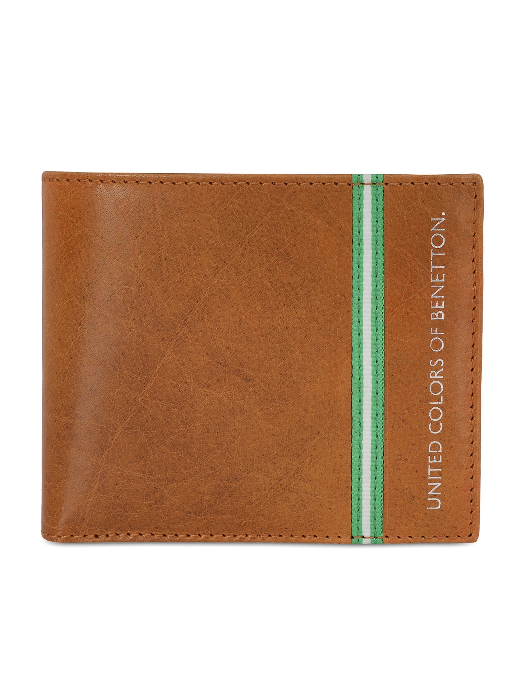 

United Colors of Benetton Leather Two Fold Wallet, Tan