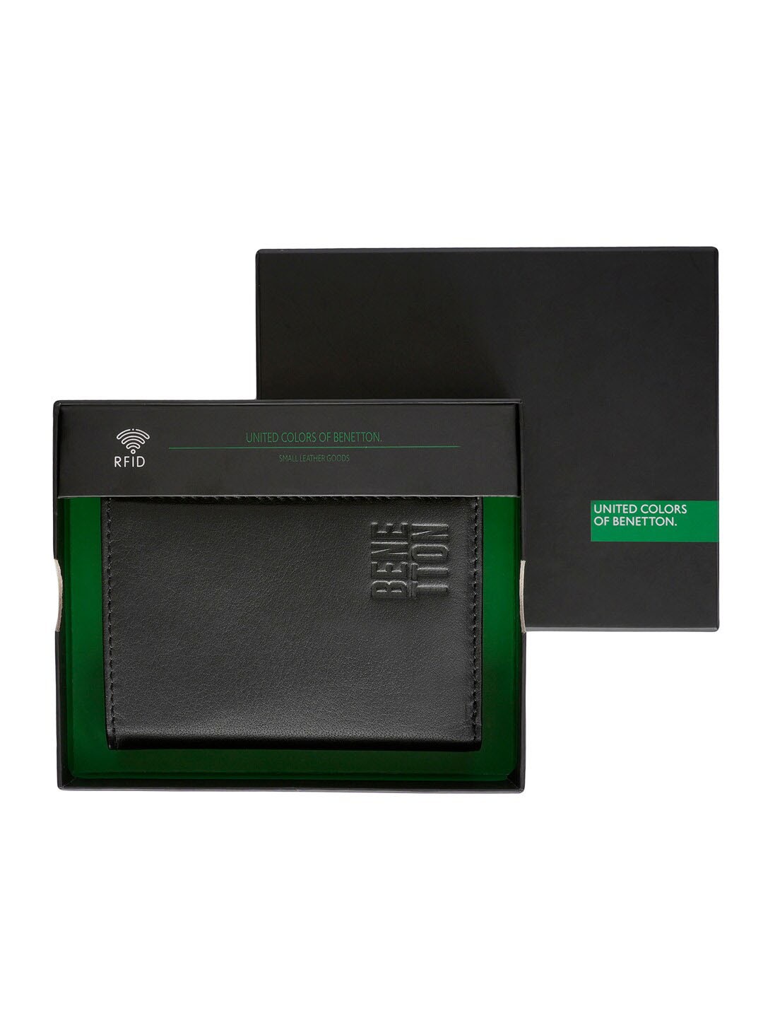 

United Colors of Benetton Leather Two Fold Wallet, Black