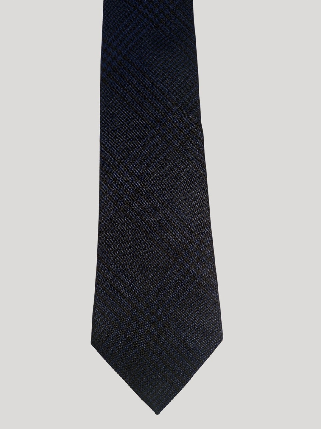 

The Tie Hub Men Silk Striped Broad Tie, Blue