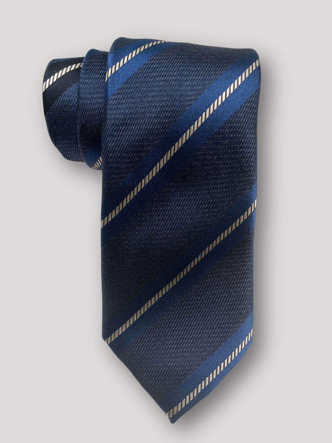 

The Tie Hub Striped Silk Skinny Tie, Blue